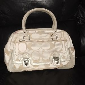 Authentic Coach Tan/Gold Satchel Purse